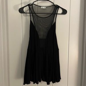 Free People Intimately mesh and crepe flowy tank top